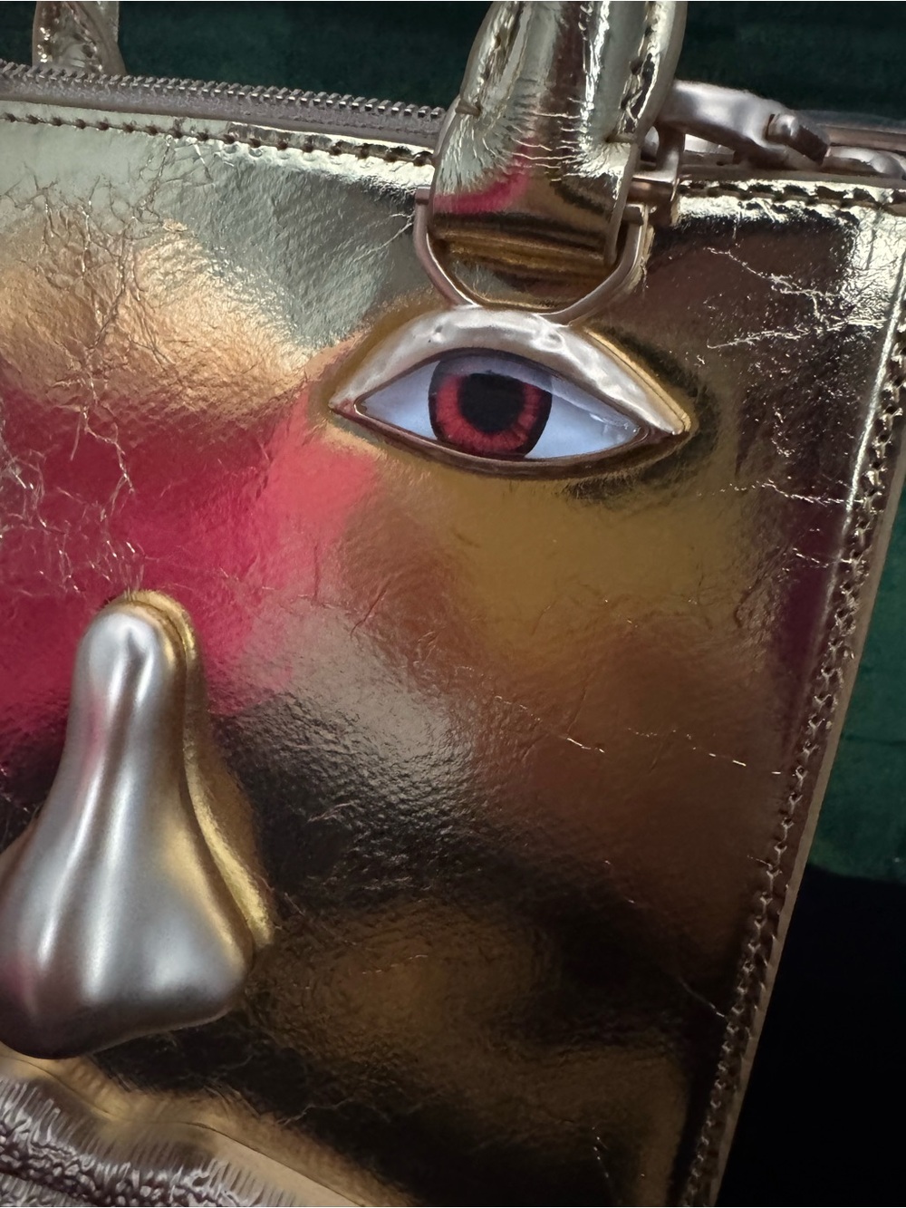 Schiaparelli Inspired Gold Face Anatomy Accent Structured bag - Picture 11 of 13